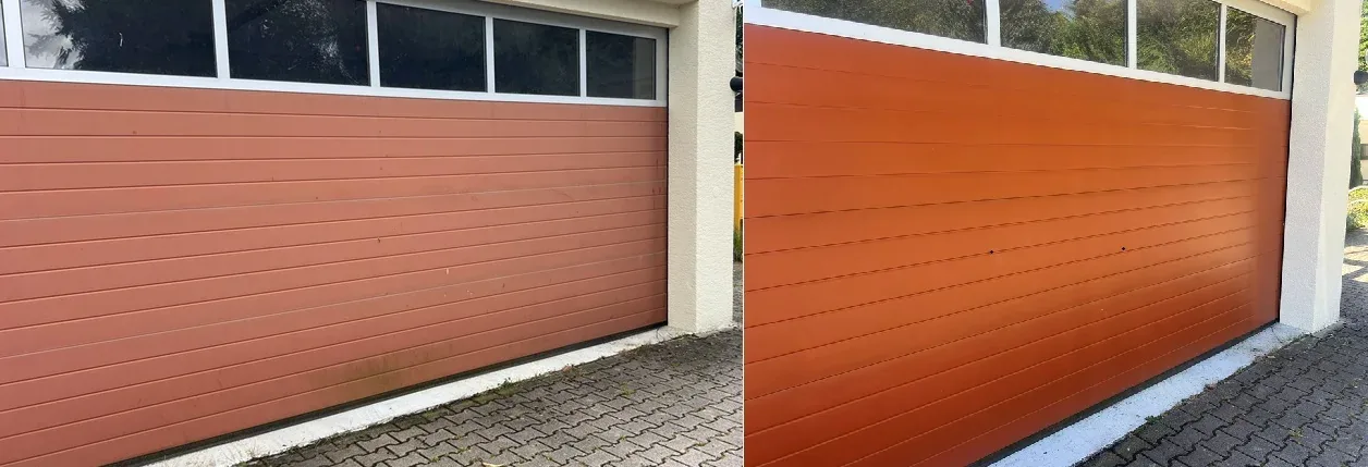 Garagentor vor und nach der Aufwertung